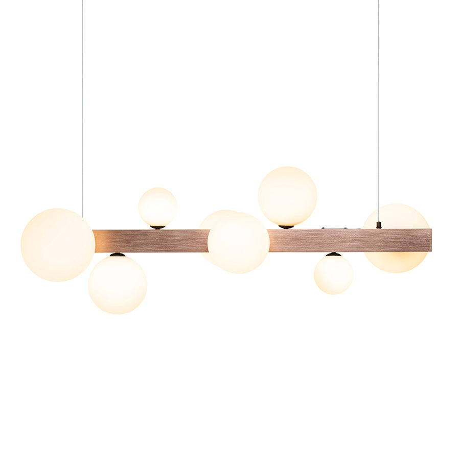 KASSANDRA suspendat sticlă opal/bronz pieptănat 230V G9 8x6W