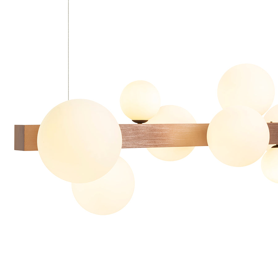 KASSANDRA suspendat sticlă opal/bronz pieptănat 230V G9 8x6W