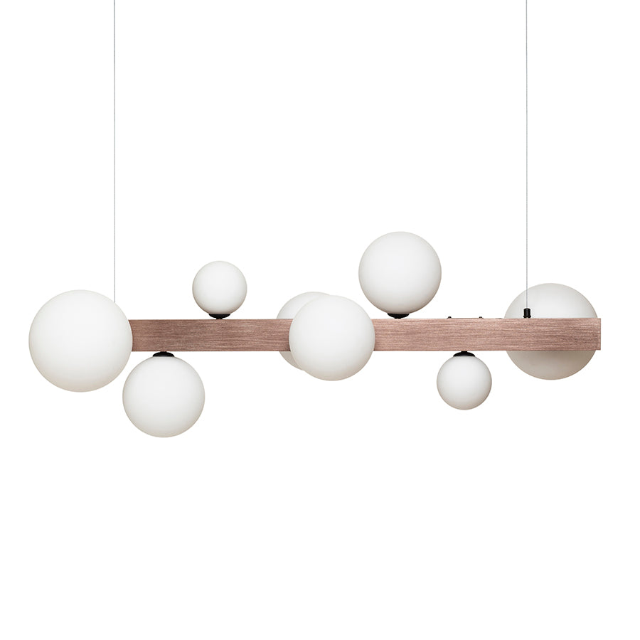 KASSANDRA suspendat sticlă opal/bronz pieptănat 230V G9 8x6W