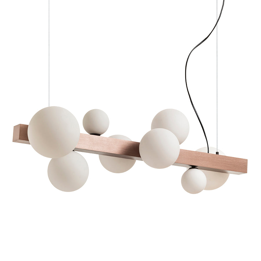 KASSANDRA suspendat sticlă opal/bronz pieptănat 230V G9 8x6W