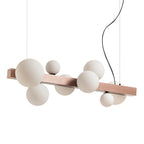 KASSANDRA suspendat sticlă opal/bronz pieptănat 230V G9 8x6W
