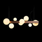 KASSANDRA suspendat sticlă opal/bronz pieptănat 230V G9 8x6W
