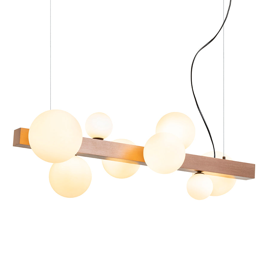 KASSANDRA suspendat sticlă opal/bronz pieptănat 230V G9 8x6W