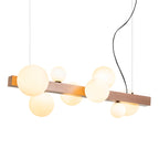 KASSANDRA suspendat sticlă opal/bronz pieptănat 230V G9 8x6W