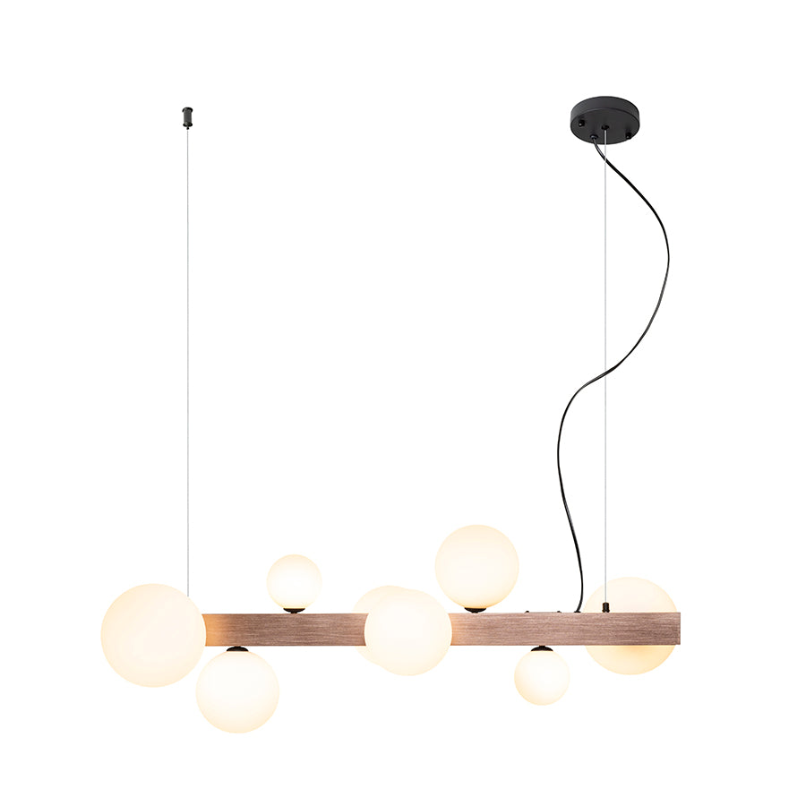 KASSANDRA suspendat sticlă opal/bronz pieptănat 230V G9 8x6W