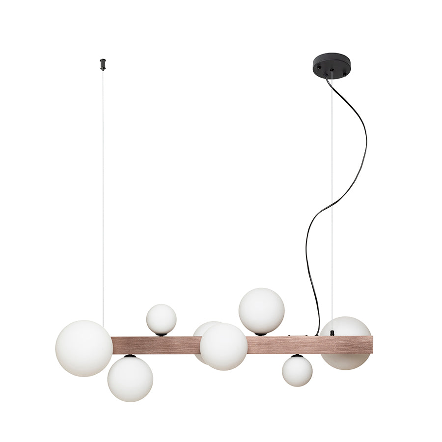 KASSANDRA suspendat sticlă opal/bronz pieptănat 230V G9 8x6W
