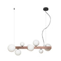 KASSANDRA suspendat sticlă opal/bronz pieptănat 230V G9 8x6W
