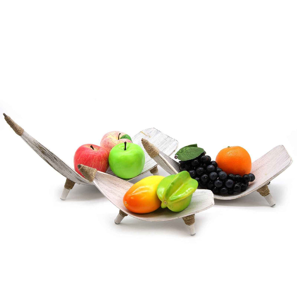 Set Bolțuri din Frunză de Cocos - Alb Spălat (3 buc.)