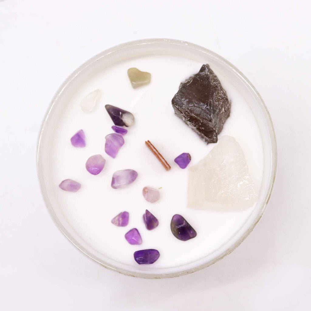 Lumanare cu Cristale Chakra - Chakra Coroanei