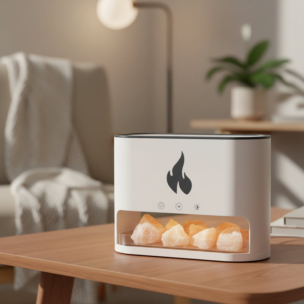 Blaze Aroma Diffuser - Himalayan Salt Chamber - USB-C - Flame Effect (Salt included) AW Dropship Europe