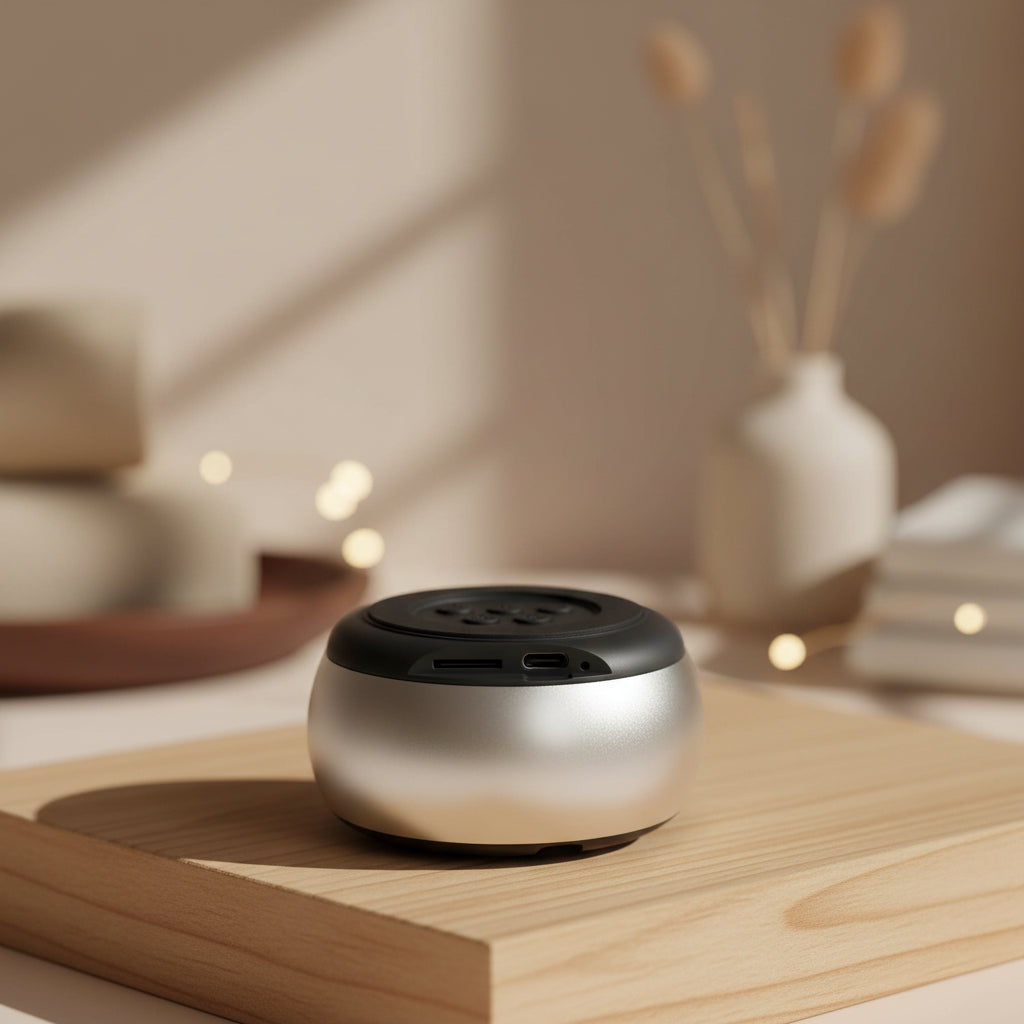 Mini Boxă Bluetooth cu Efect Luminos Mandala - Argintiu