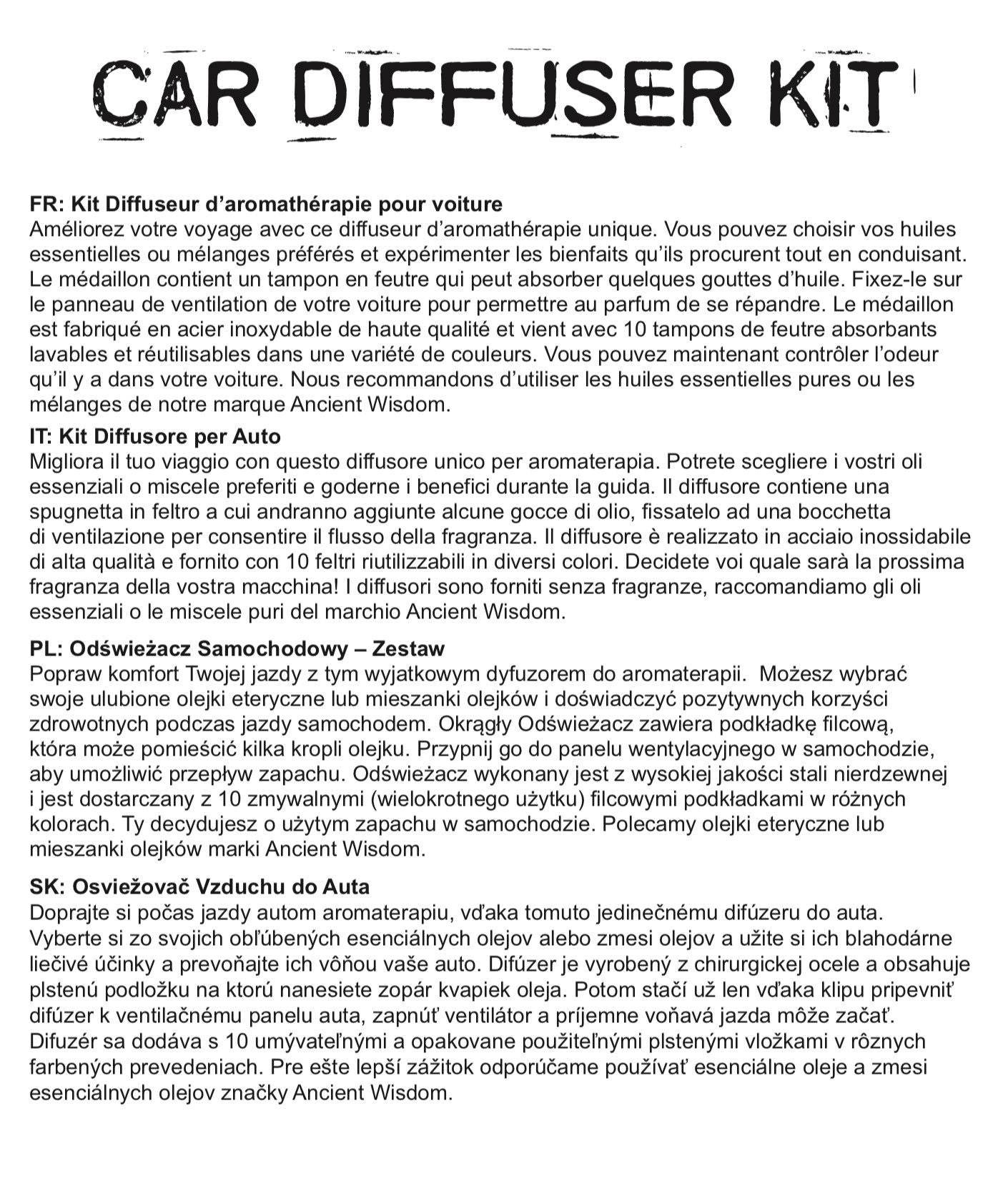 Kit Difuzor Auto – Ulei Esențial | Libelulă amazio
