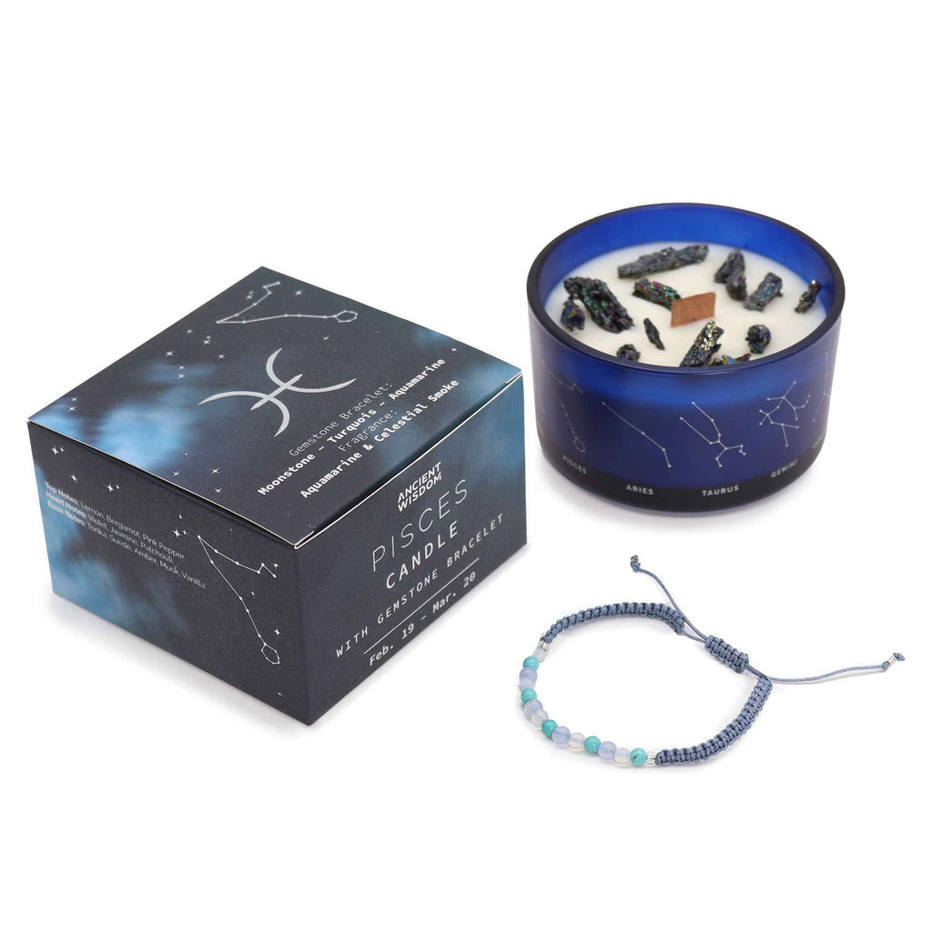 Lumanare Zodiac cu Cristale si Bratara - Pesti