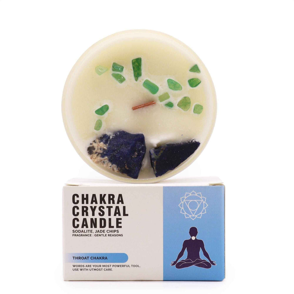 Lumanare cu Cristale Chakra - Chakra Gatului