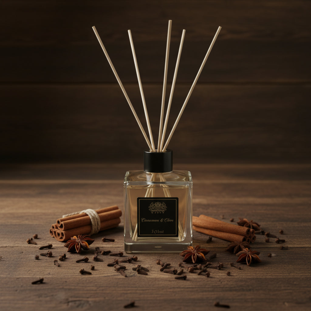 Difuzor cu Bețișoare 200ml | Scorțișoară și Cuișoare amazio