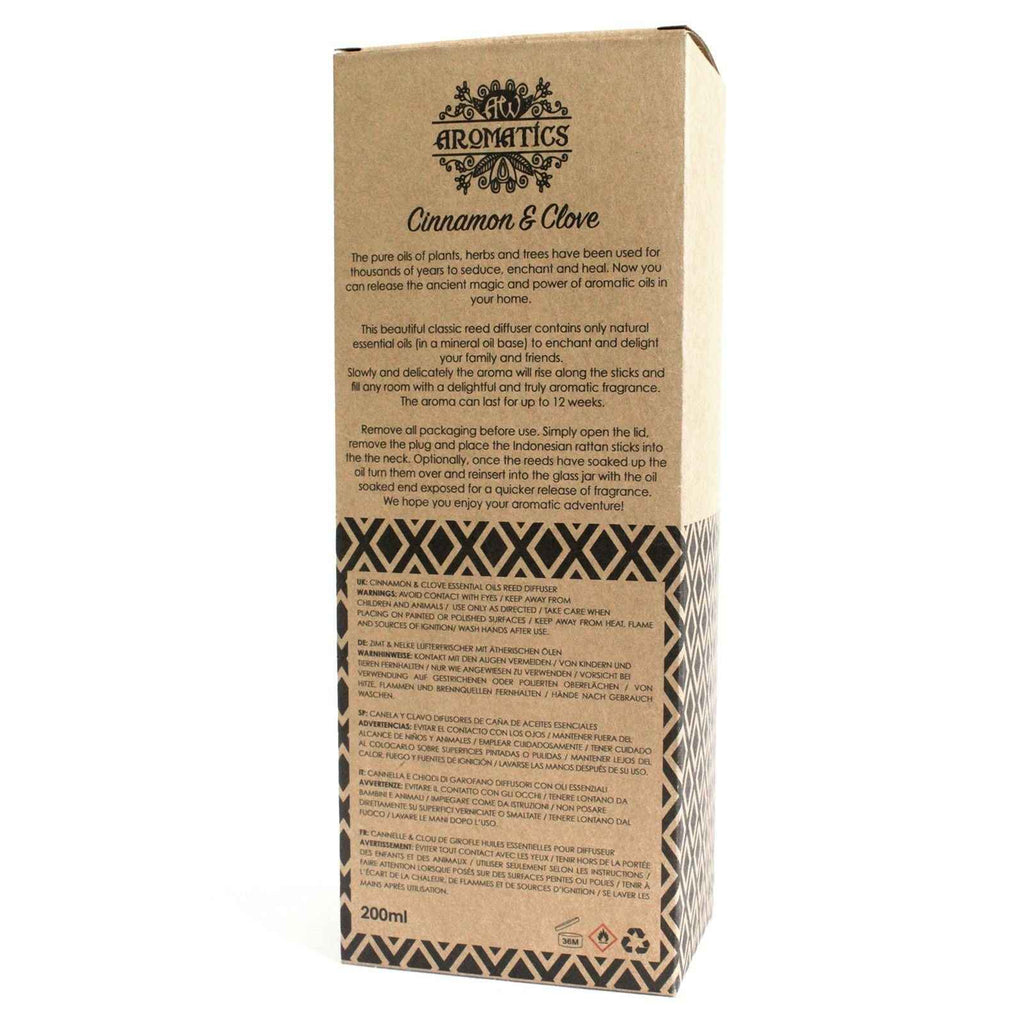 Difuzor cu Bețișoare din Uleiuri Esențiale de Scorțișoară & Cuișoare 200ml