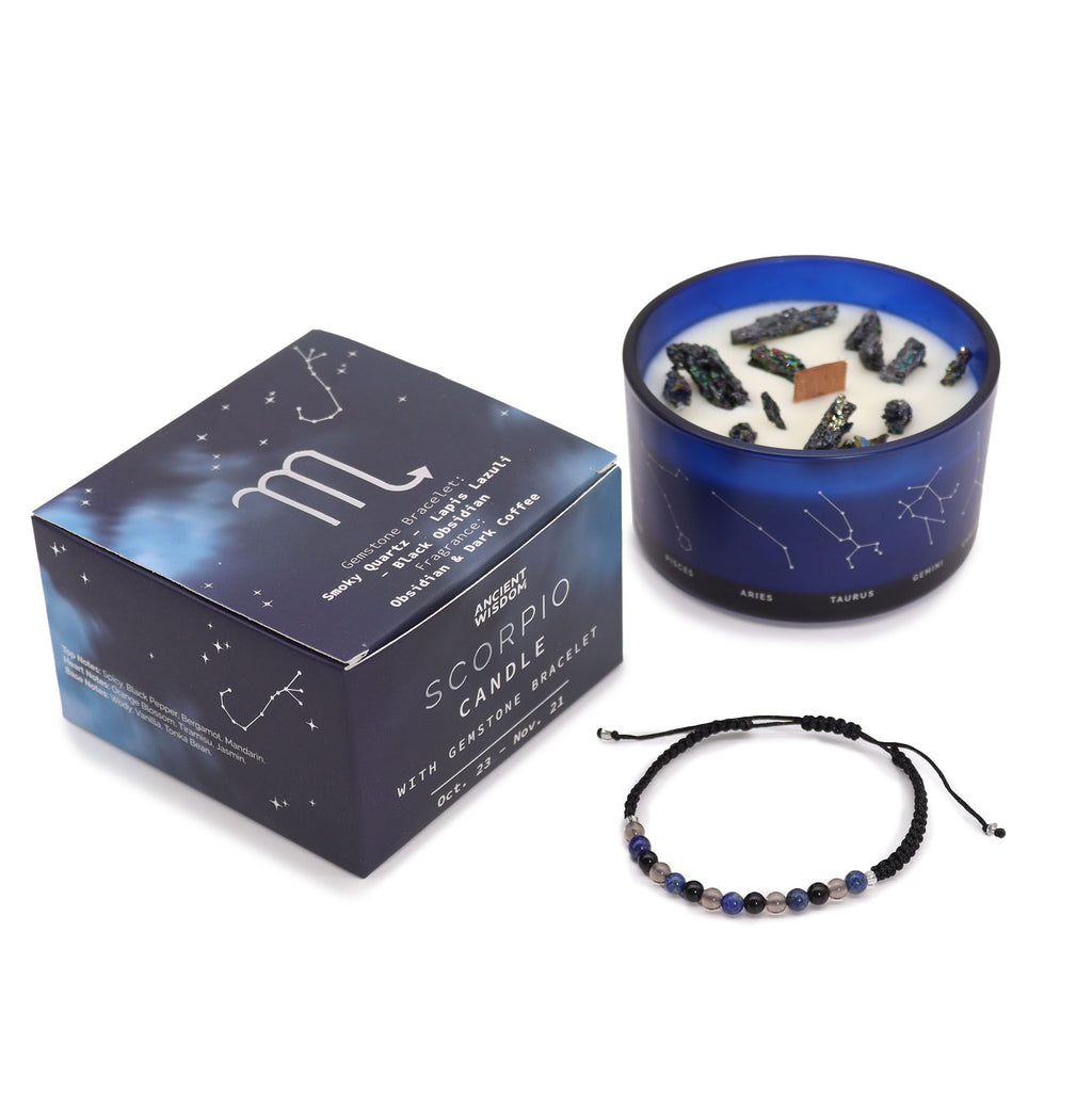Lumânare Zodiac cu Cristale și Brățară | Scorpion amazio
