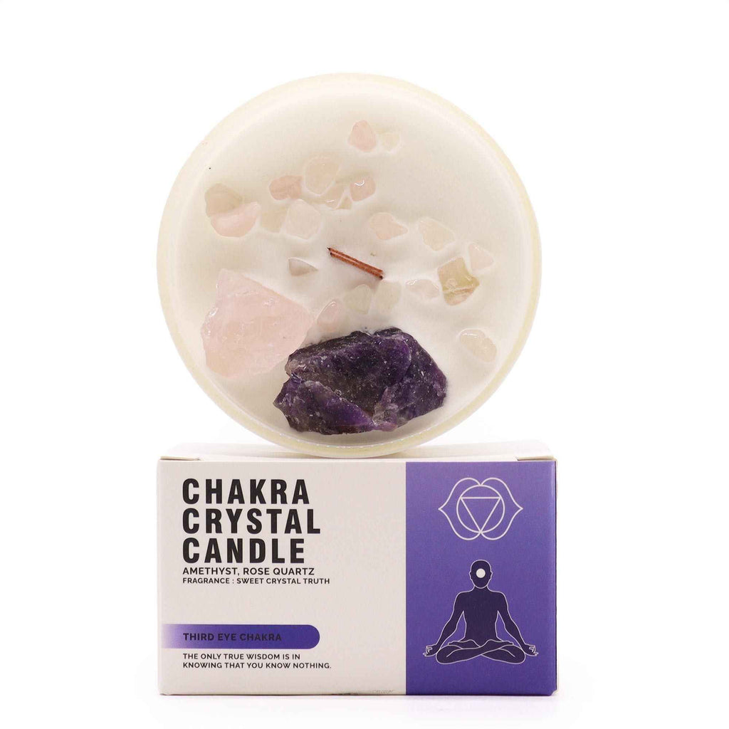 Lumanare cu Cristale Chakra - Al Treilea Ochi