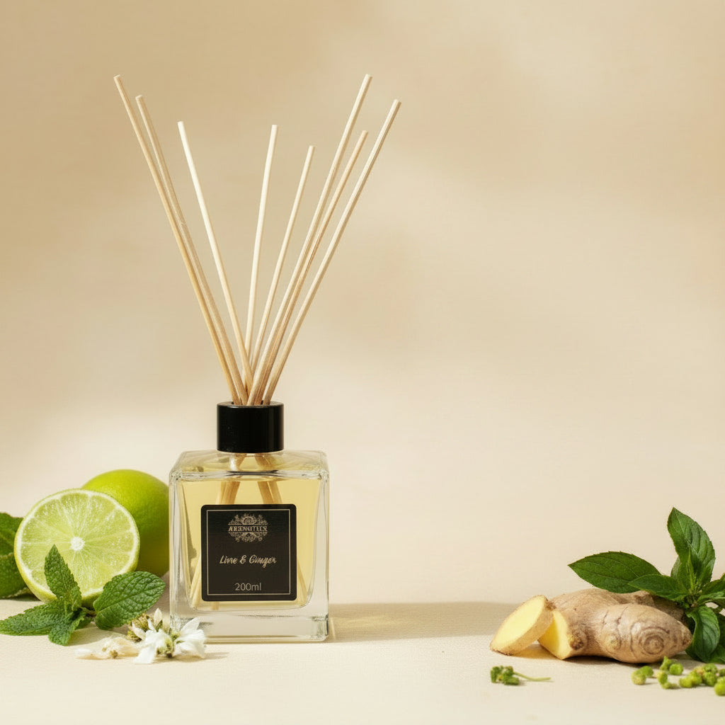 Difuzor cu Bețișoare 200ml | Lime și Ghimbir amazio