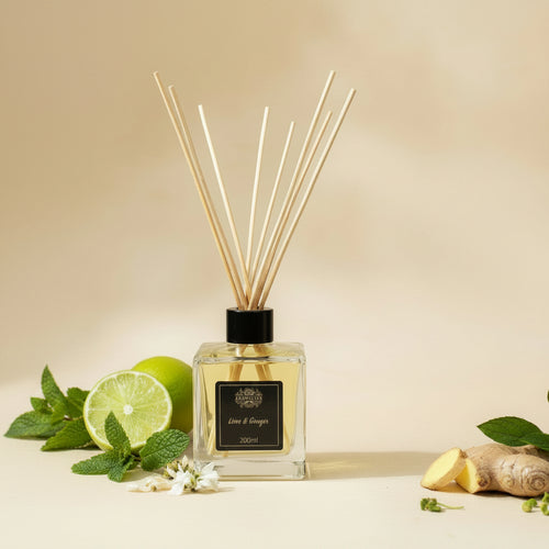 Difuzor cu Bețișoare 200ml | Lime și Ghimbir amazio
