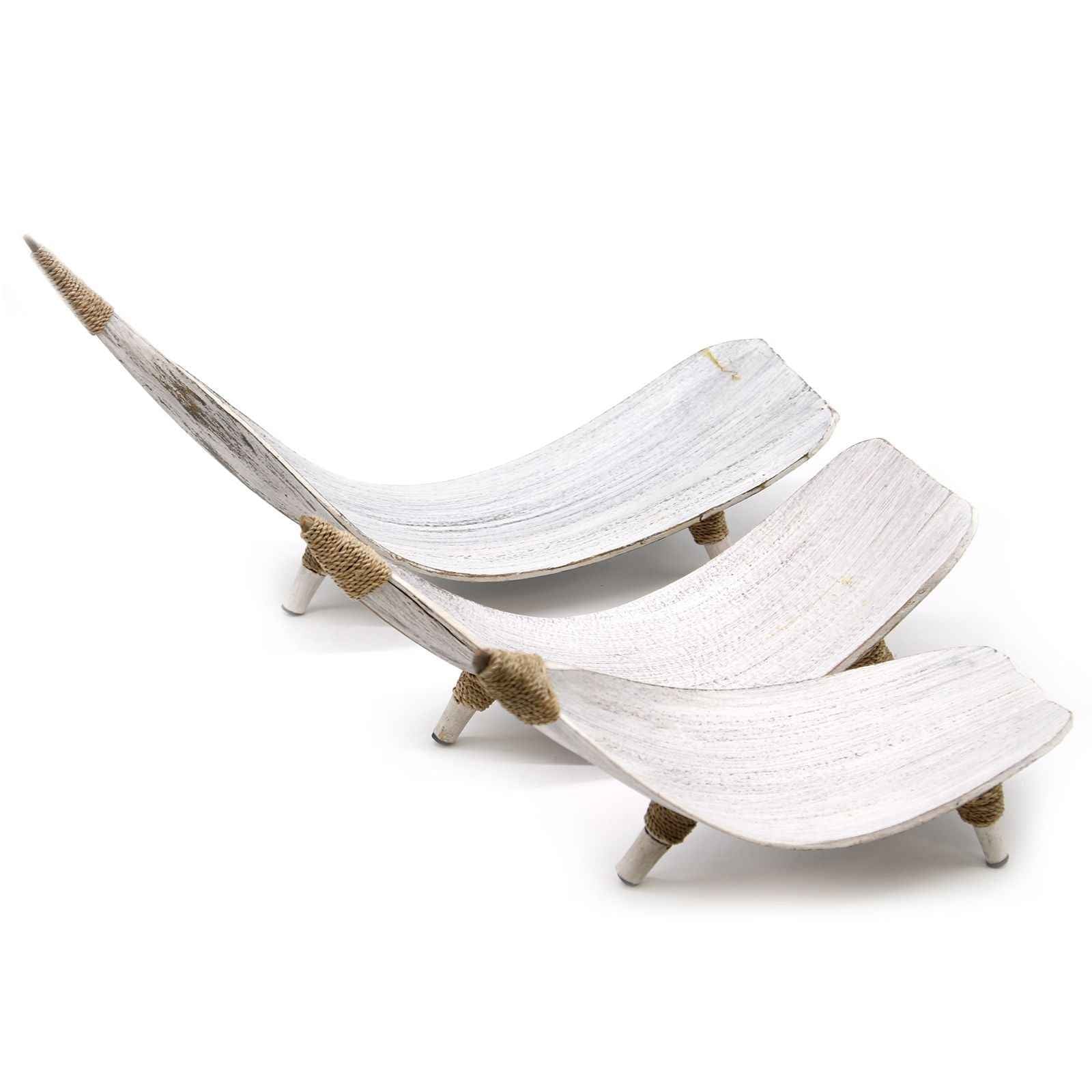 Set Bolțuri din Frunză de Cocos - Alb Spălat (3 buc.)