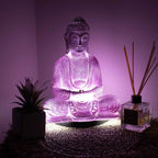 Lampă Meditație Buddha Lavandă Crăpată - Suport Oval