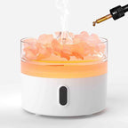 Difuzor Aromatic din Sare Himalayană - Lumină de Noapte - USB-C - Efect Flacără (Sare inclusă)