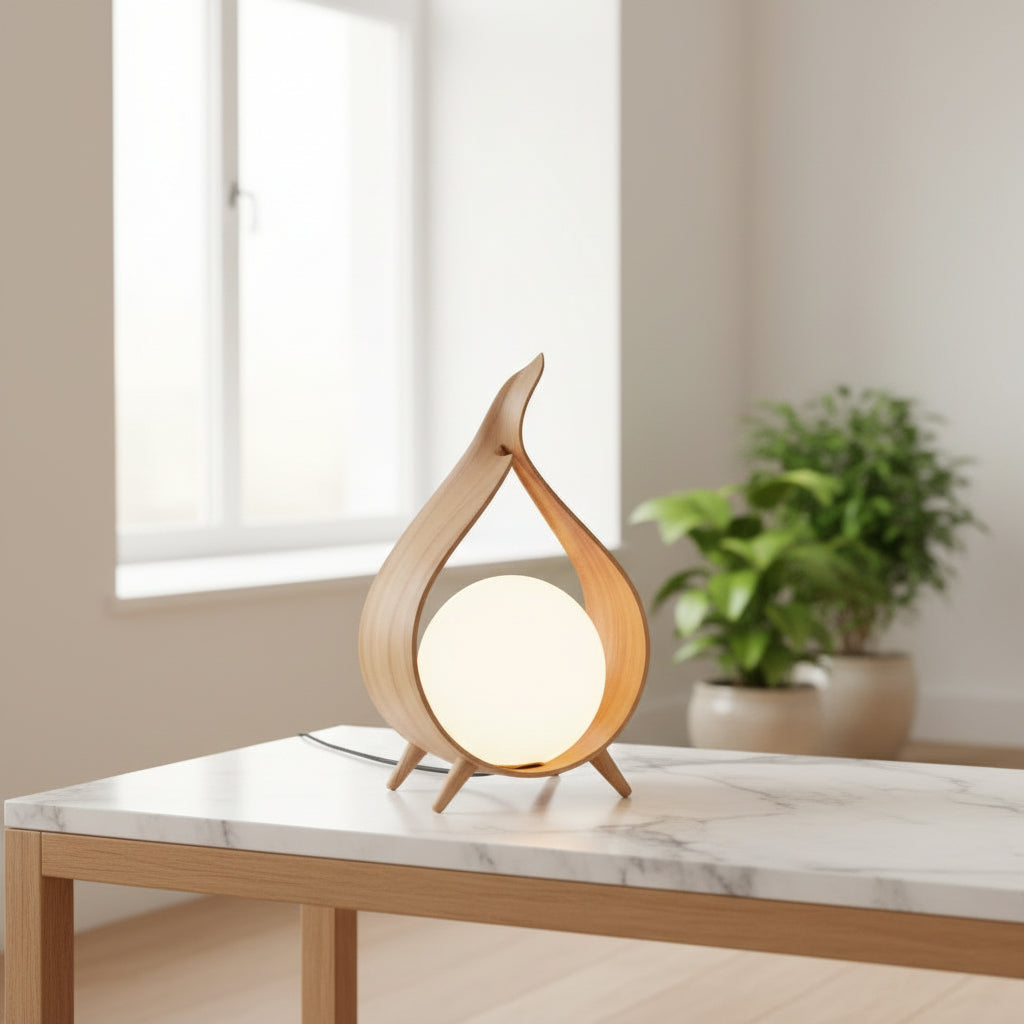 Căldură și Rafinament – Lampă Handmade din Cocos Ciocolatiu amazio