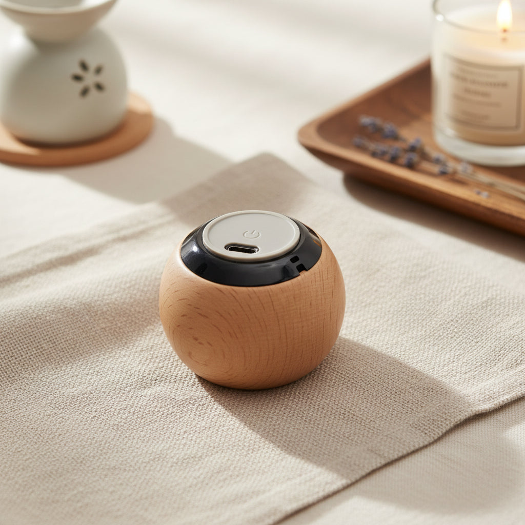 Muzică în Orice Moment – Mini Boxă Bluetooth Mandala Lemn amazio
