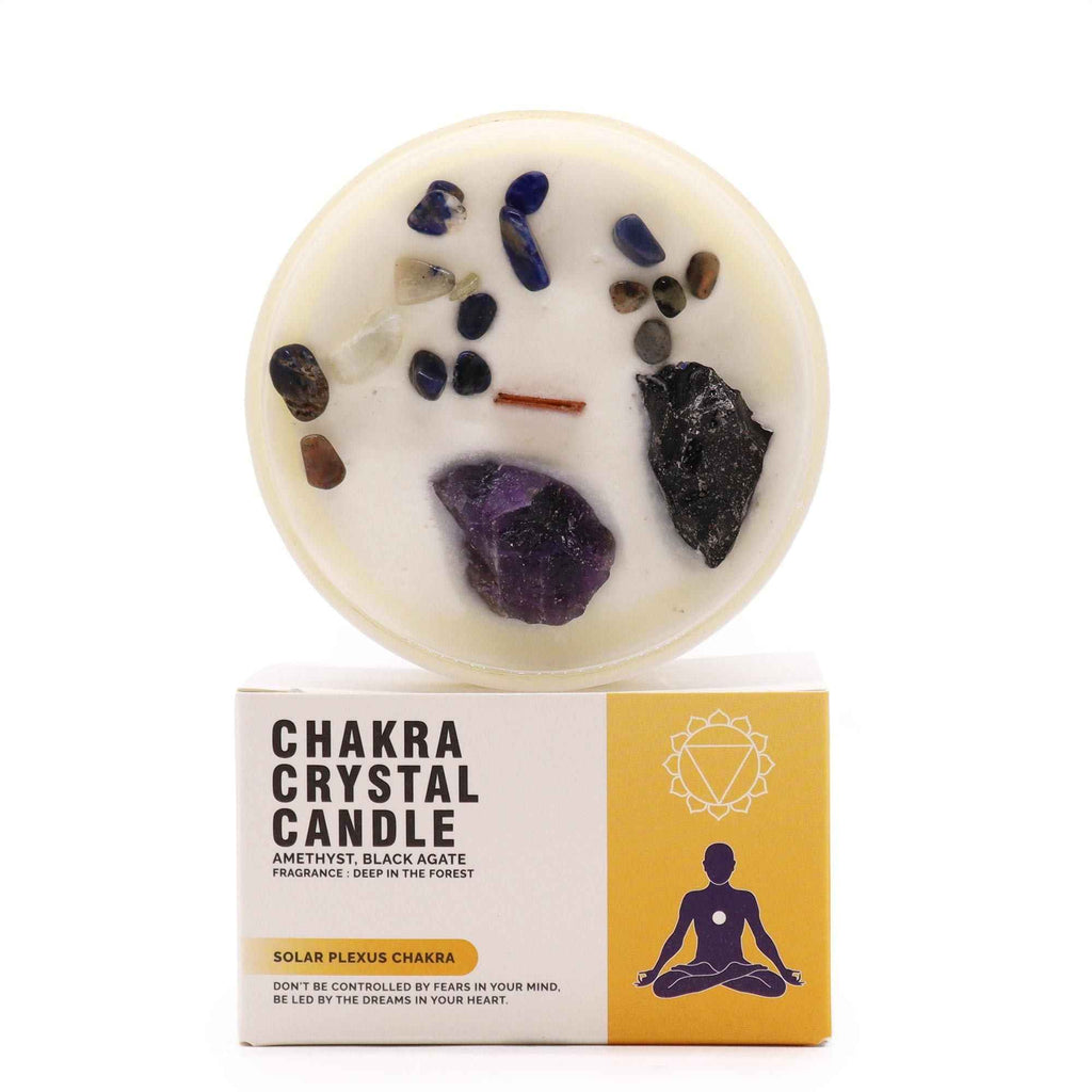 Lumanare cu Cristale Chakra - Plexul Solar