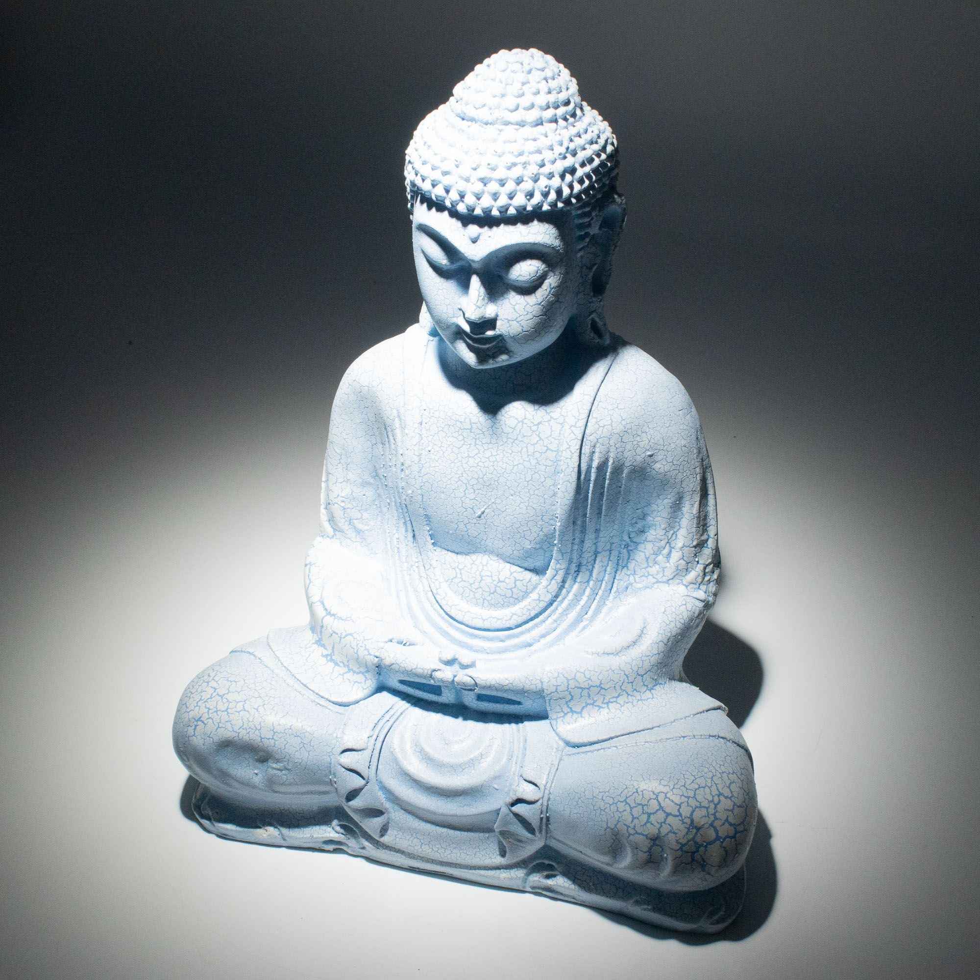 Lampă Meditație Buddha Albastru Ceresc - Suport Oval