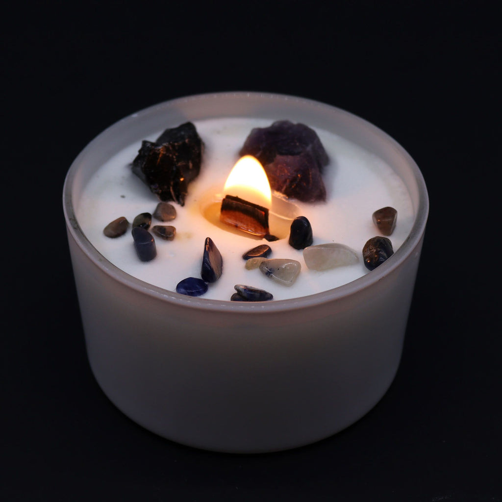 Lumânare cu Cristale Chakra | Plexul Solar amazio