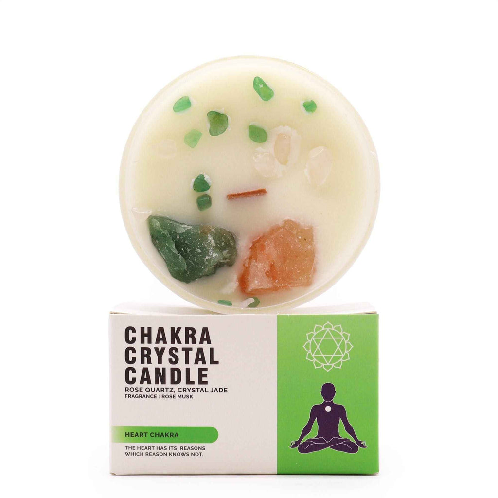 Lumanare cu Cristale Chakra - Chakra Inimii