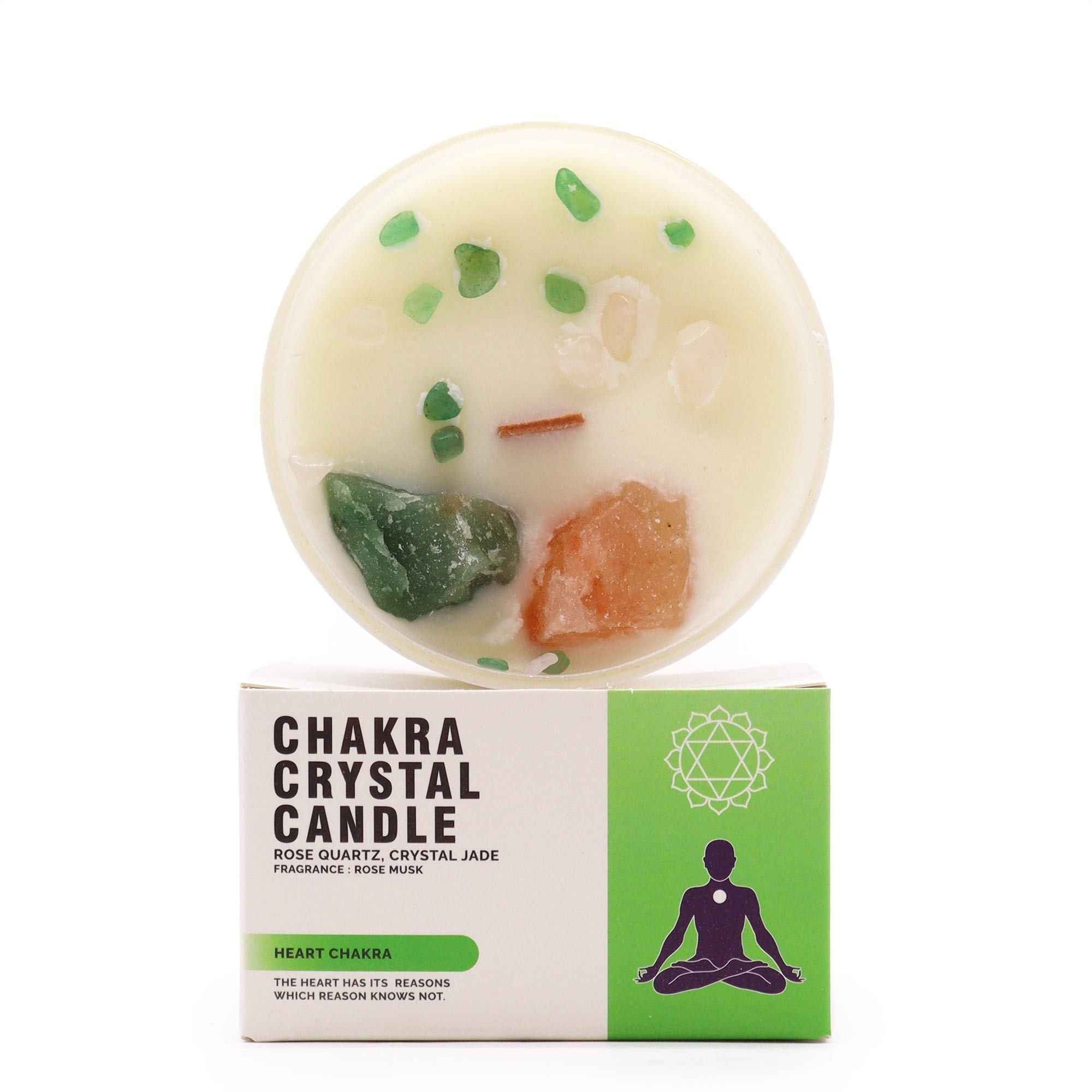 Lumanare cu Cristale Chakra - Chakra Inimii